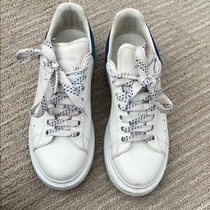 Alexander McQueen White Sneakers with Blue Details